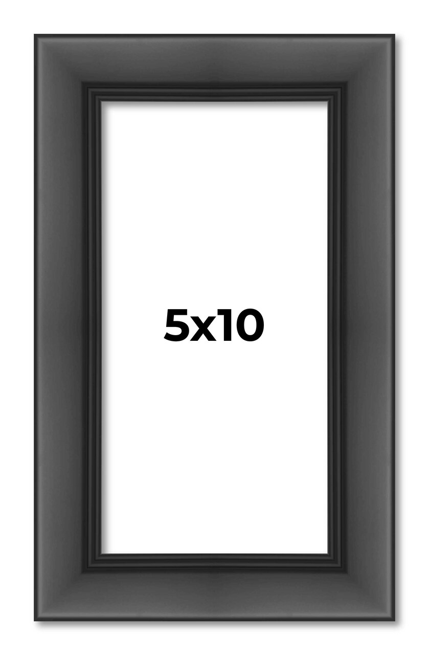 5x10 Refined Picture Frame with UV-Resistant Acrylic & Acid Free Backing, Available in 5 Finishes - Black, Blue, Gold, Silver, and White